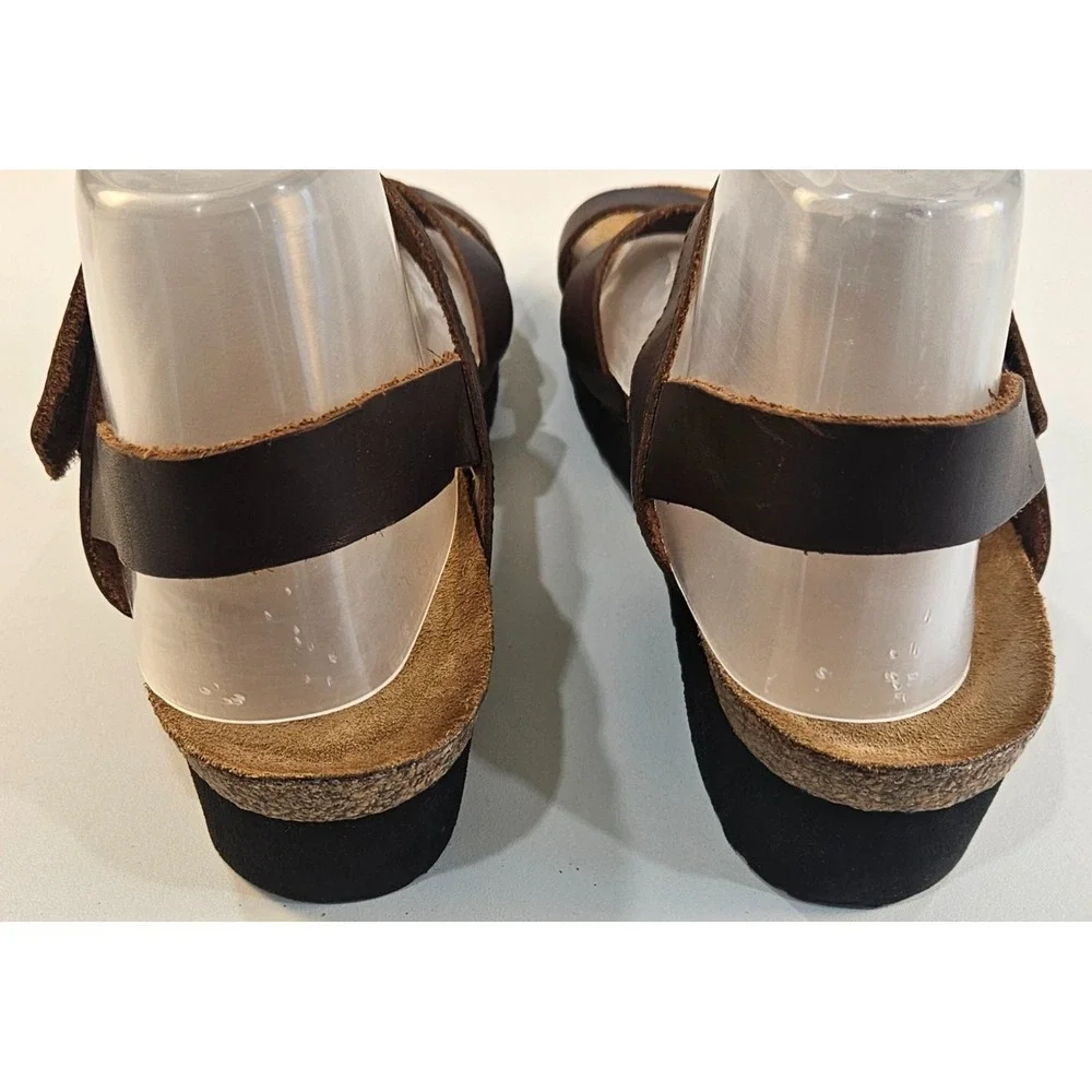Naot Kayla‎ Brown Leather Cork Sandals Shoes  EU 42 US 11 Woman's Made Israel